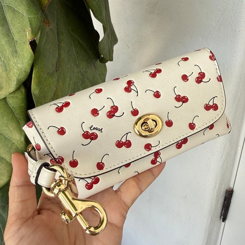 Bundle‼️Coach Sunglass Case Cherry Print CFA49 & Pencil Case CFA45 - Picture 6 of 9
